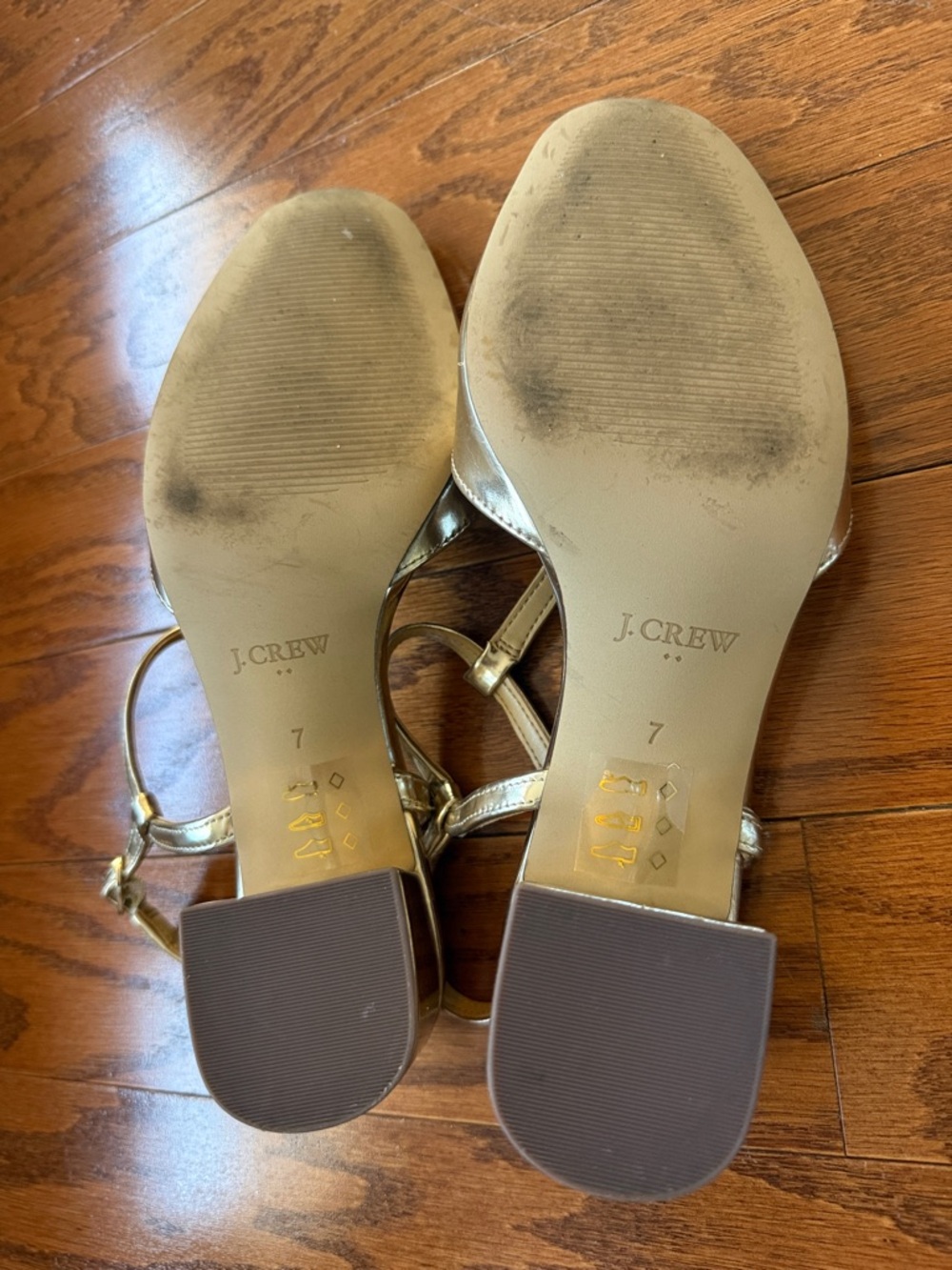 J. Crew gold t-strap heels - Picture 9 of 12